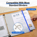 KTRIO 24 Pack Binder Pockets, 8.5 x 11 Colored Zipper Pouches for Binders | Thickened PVC Document Folders, 3 Holes Pre-Punched Fits Standard Binder Letter-Size Paper Storage, Business Office Supplies