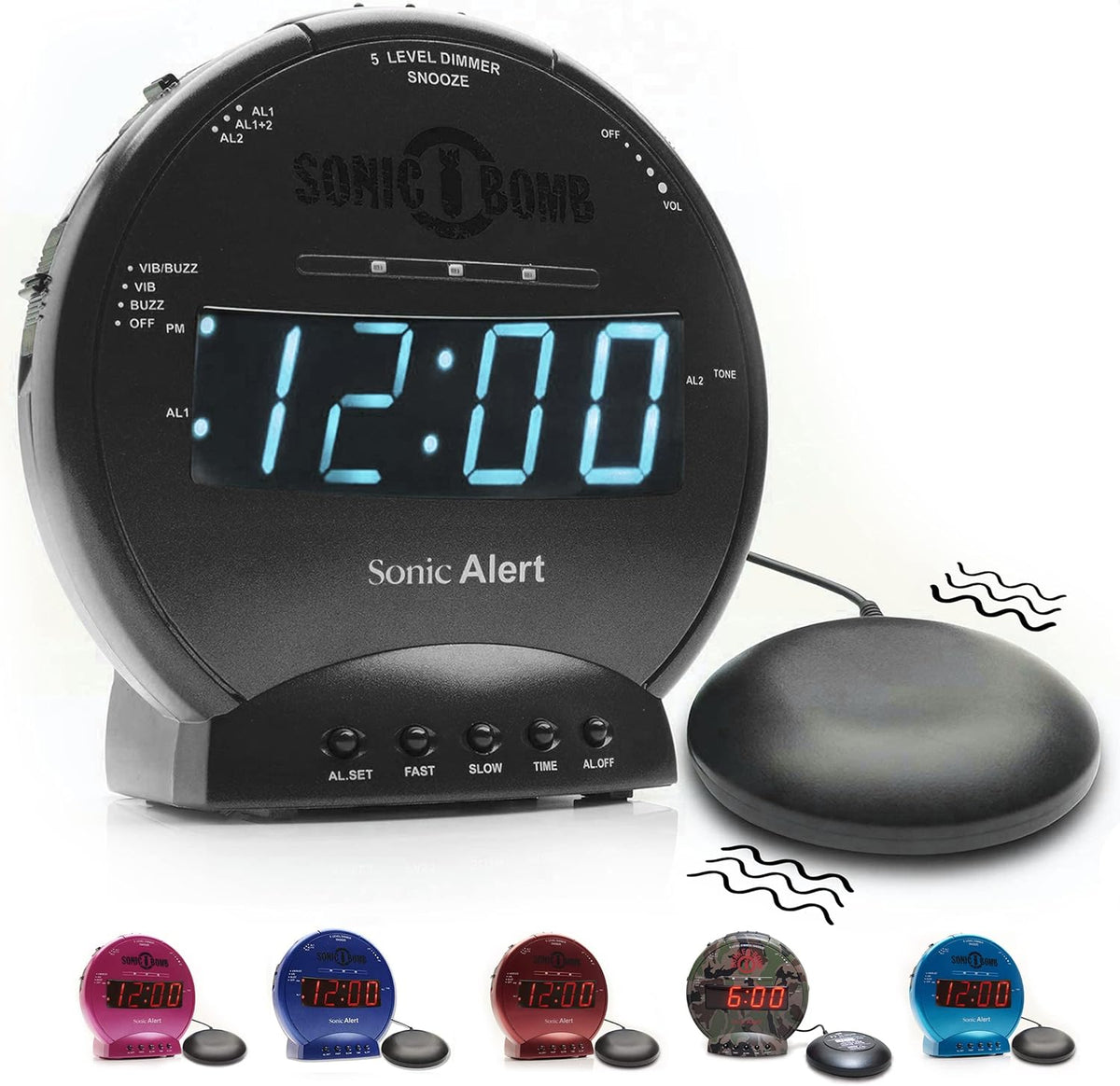 sonic alert sonic bomb dual alarm clock with, main product view