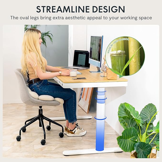 SANODESK Standing Desk with Drawer, Dual Motor 3 Stage Electric Height - Image 7