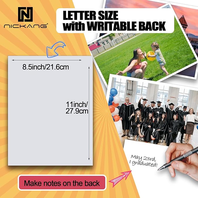 NICKANG Glossy Photo Paper 8.5x11, 53 LB/200 gsm, 30 Sheets, Letter Size - Image 3