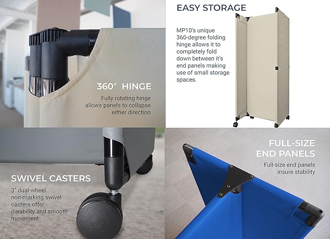 Versare MP10 Portable Folding Wall Partition | Economical 5 Panel Design | - Image 3