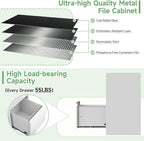 2-Drawer File Cabinet with Lock, Metal Vertical Filing Cabinets - Image 7