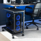 VIVO Large Mobile Adjustable 2-Tier PC Stand, Premium Gaming CPU Computer Tower - Image 2