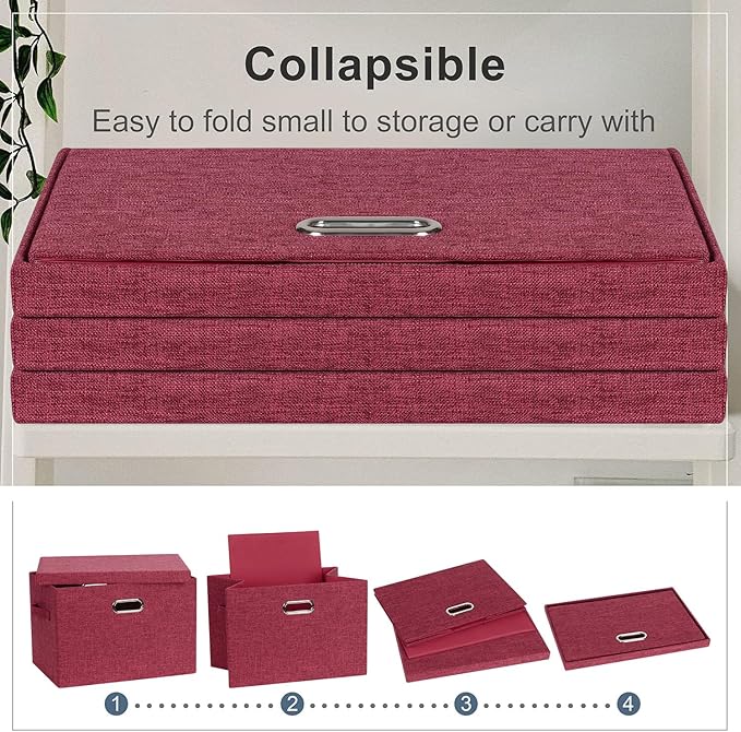 Graciadeco Large 17" 36 Quart Collapsible Stackable Storage Bins - Image 4