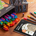 Shuttle Art Dual Tip Brush Pens, 96 Colours Fine and Brush Tip Markers Set - Image 7