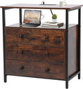 Edbuosy 3 Wooden Drawers Night Stand, 27 Inch Wide Nightstand by Edbuosy