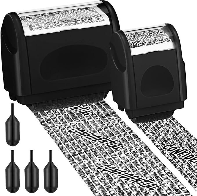 Nezyo 2 Pack Identity Protection Roller Stamp Identity Theft, Confidential - Image 6