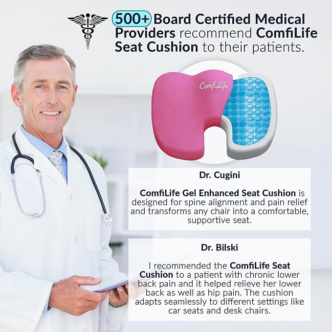 ComfiLife Premium Gel & Memory Foam Seat Cushion – Doctor Recommended Office - Image 3