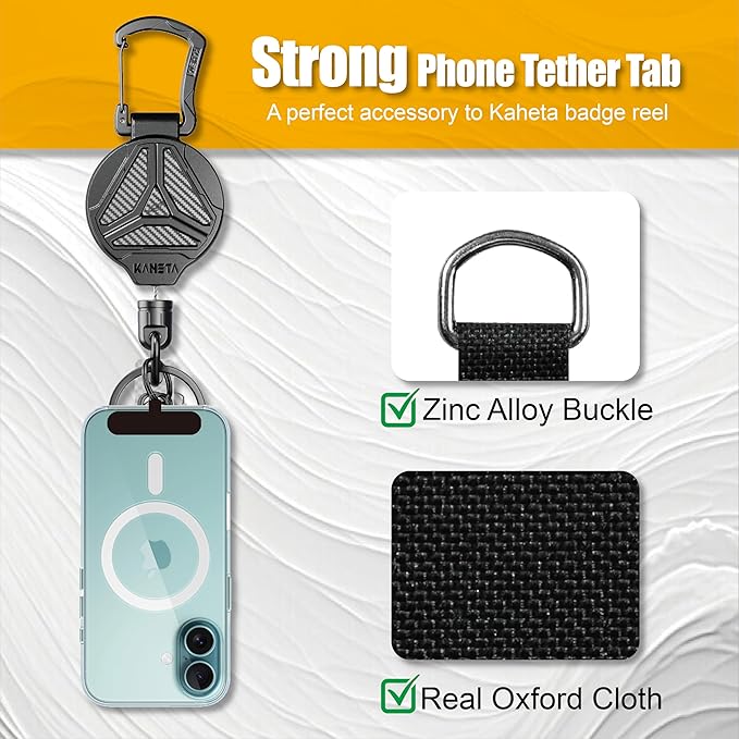 KAHETA 2 Pack Retractable Keychain Heavy Duty Carabiner Badge Holder Clip - Image 6