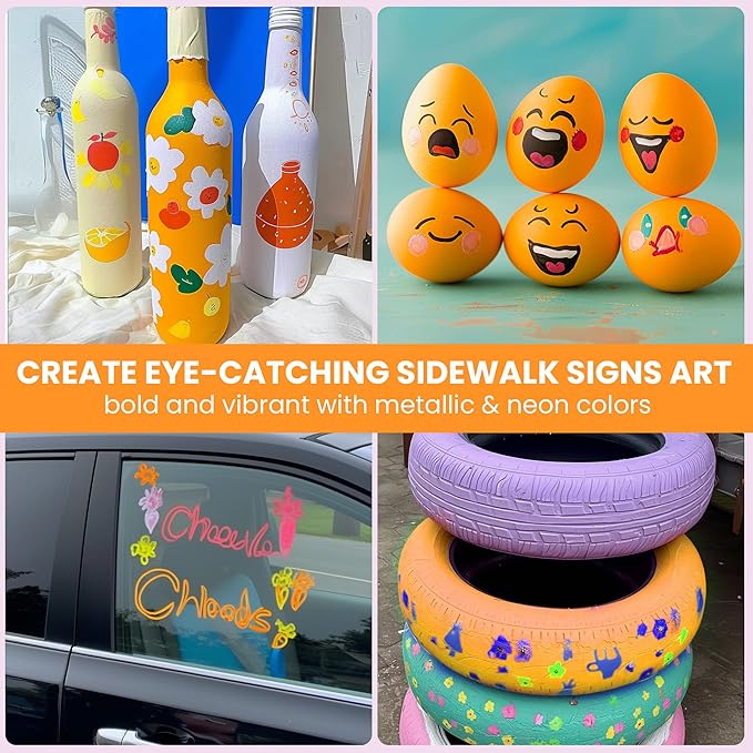 BIGTHUMB 3 Pcs Orange Jumbo Permanent Markers: 15mm Wide Tip Thick Acrylic - Image 4