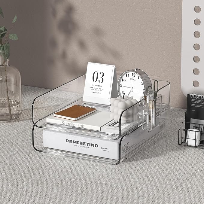 FANXIYQ 2-Tier Acrylic Paper Tray Organizer - Image 2