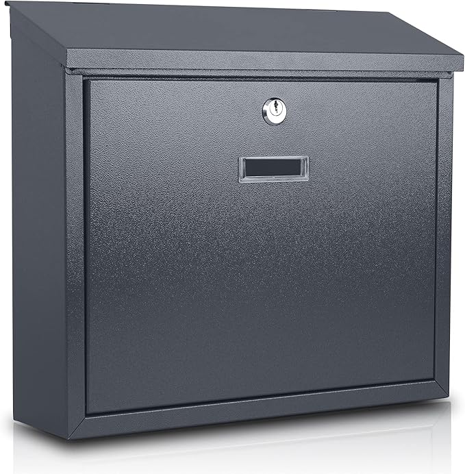 xydled Mail Boxes with Key Lock, Locking Mailbox Wall Mounted, Large Capacity by xydled