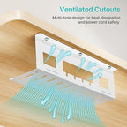 PEGZONE Under Desk Cable Management Tray, 15.7 Inches Metal Cord Organizer Rack - Image 7
