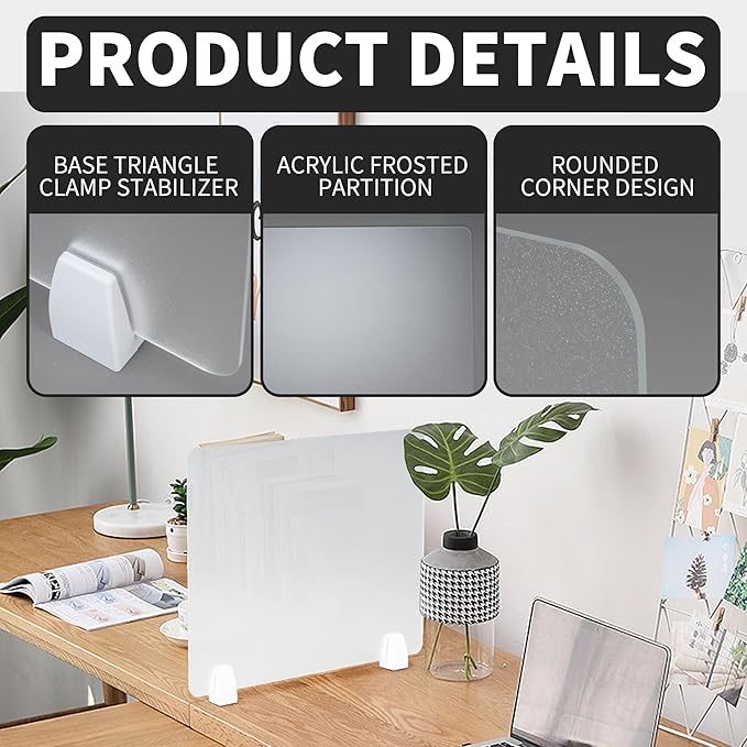 Nisorpa Desk Divider Privacy Panels Acrylic Partitions - Image 4
