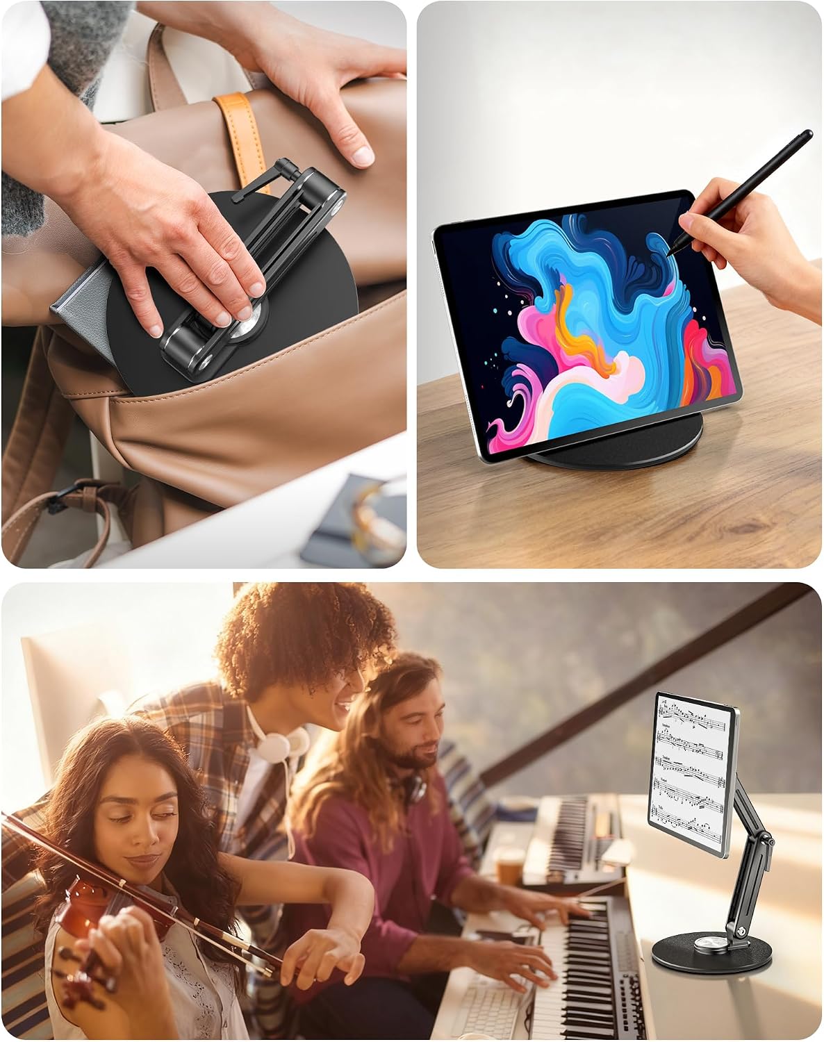 Jakeko Magnetic Portable Monitor Stand VESA Mount 75mm Travel 360° Swivel