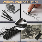 Trzzyan 25 PCS Willow Charcoal Sticks, and Fine Art, 5.7 Inches Long - Image 3