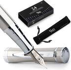 Wordsworth & Black Fountain Pen Set, Medium Nib, Includes 24 Pack Ink Cartridges