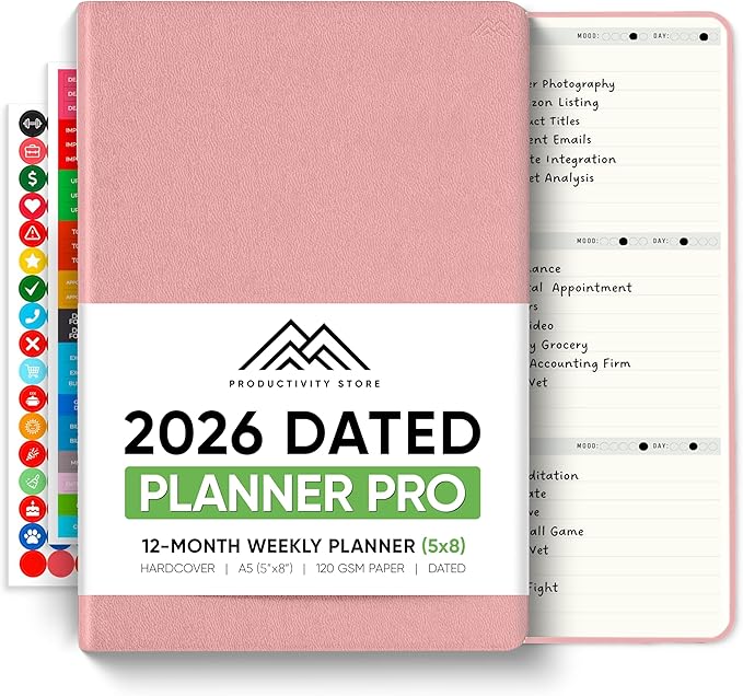 Dated, 2026 Planner, 5.8” x 8.3” by PRODUCTIVITYSTORE