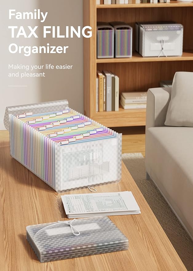 ABC life 26 Pockets Accordion File Organizer, Expanding File Folder, Portable - Image 6
