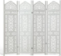 5.75Ft Room Divider Wood Screen, 33Lbs Durable Antiqued Style MDF Carved by Svimi