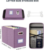 Oterri File Organizer with Lid, Hanging Filing Box with Mesh Pocket, Document - Image 2