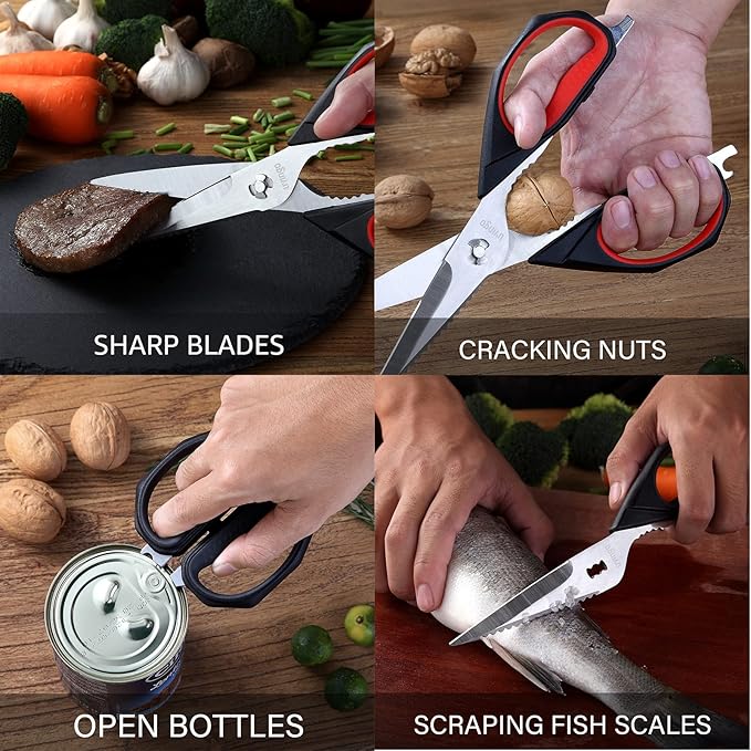 LIVINGO Kitchen Scissors, 2 Pack 9.25" Utility All Purpose Poultry Shears Heavy - Image 6