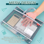 Pendancy Mesh Zipper Pouch A3 Size, Large Double Pocket Lightweight Nylon - Image 4