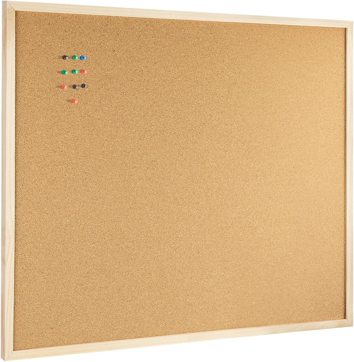 OWLKELA Cork Bulletin Board, 24" x 36", Wood Oak Frame