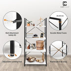CAPHAUS 4 Tier Bookshelf, 24 Inch Width Free Standing Shelf, Bookcase Shelf - Image 5