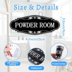 Powder Room Sign Sticker for Business and Home，Self-adhesive Cute Powder Room - Image 8
