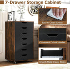 Giantex 7-Drawer Storage Cabinet, Mobile File Organizer - Image 5