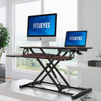 FITUEYES Height Adjustable Standing Desk 32” Wide Sit to Stand Converter Stand - Image 2