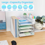 Gugsey Desk Organizer, 5-Tier Paper Letter Tray Organizer - Image 6