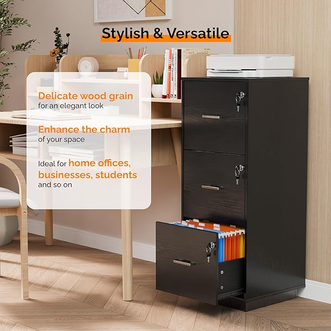 VINGLI 3 Drawer File Cabinet - Image 5