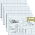 Ctosree 6 Pcs 11 x 17 Quadrille Pads 4 Squares Per Graph Paper Pad Back to