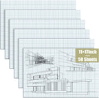 Ctosree 6 Pcs 11 x 17 Quadrille Pads 4 Squares Per Graph Paper Pad Back to