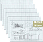 Ctosree 6 Pcs 11 x 17 Quadrille Pads 4 Squares Per Graph Paper Pad Back to by Ctosree