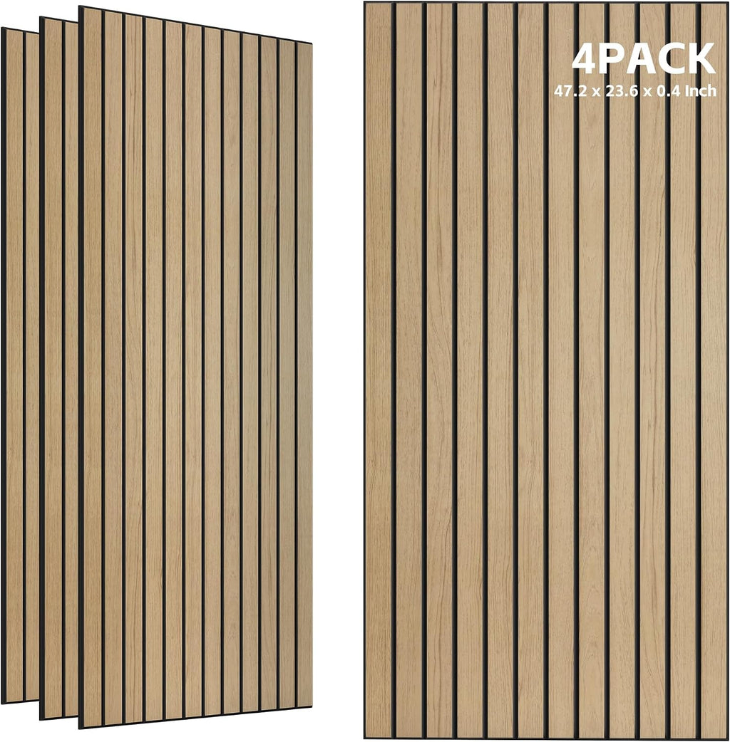 TO-TH Wood-Look Sound Panels, 4 Pack 47.2” x 23.6” Soundproof Wall Panels