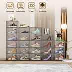 TOFWOF 6 Pack XX Large Shoe Organizer, Heavy-Duty Hard Thicken Plastic Clear - Image 2