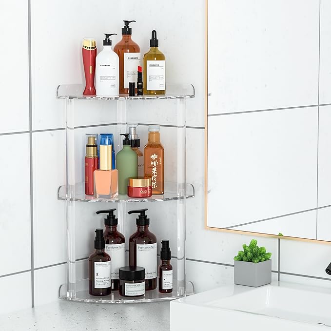 Sezanrpt 3 Tier Countertop Corner Organizer Shelf 7x7x15.7 Inch, Countertop - Image 2