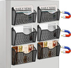 KZWKRG 6 Pack Magnetic File Holder, Magnetic Pocket Wall File Holder, Mesh Wall - Image 9