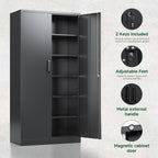 letaya metal garage storage cabinets with lock-72 tall showing dimensions