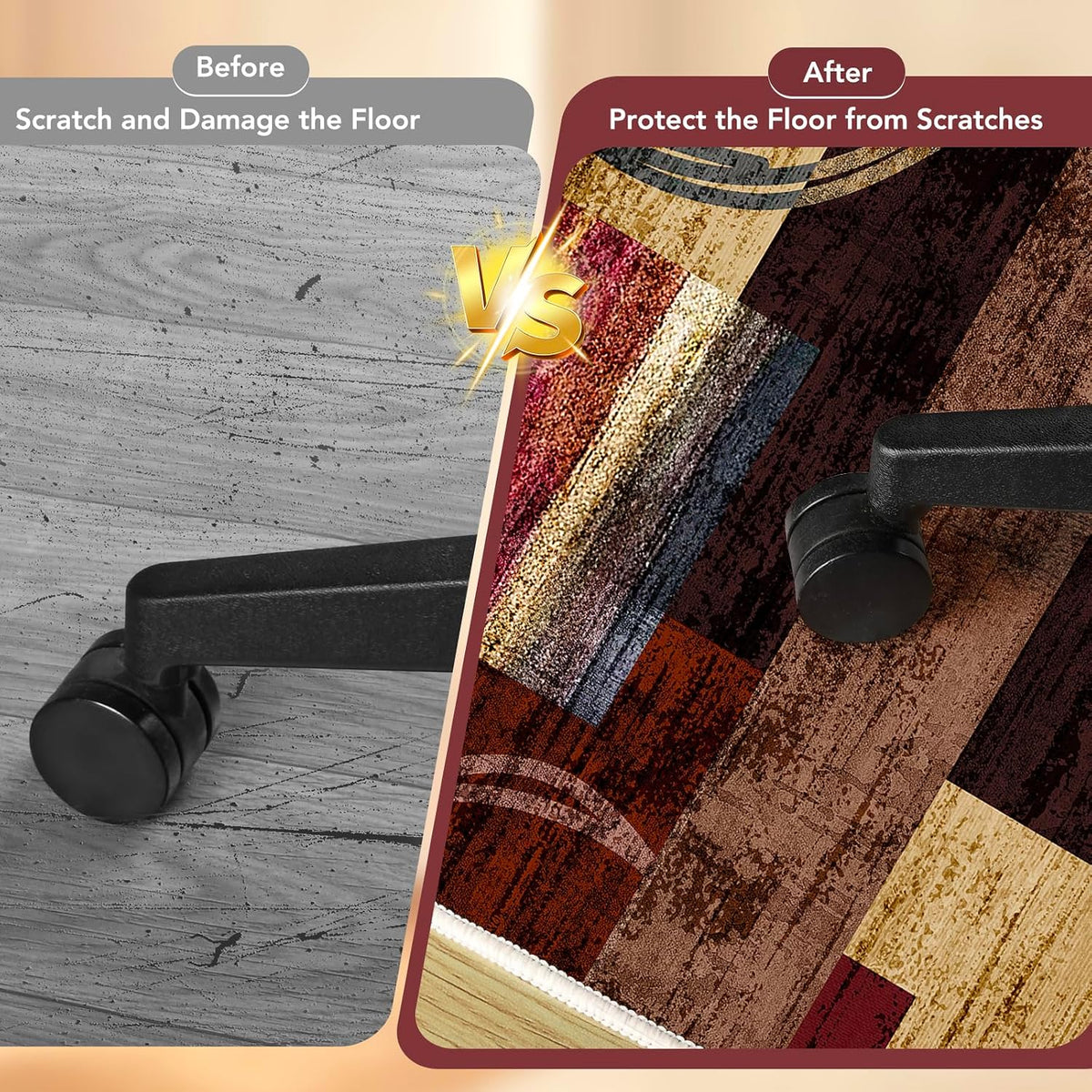 Office Chair Mat for Hardwood Floor&Tile Floor,48"X 60"-Geo Multi