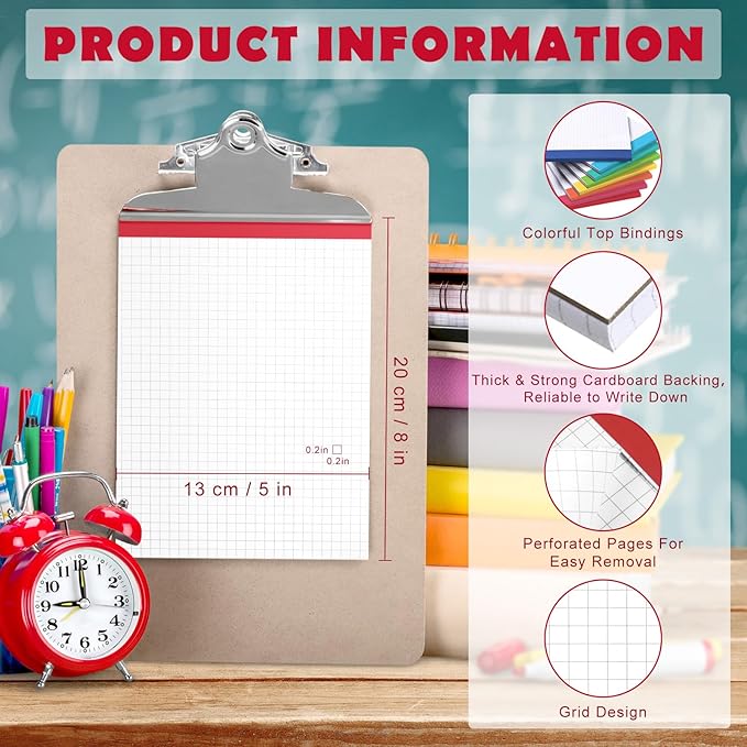 Jetec Small Graph Paper Notepad 5 x 8 Inch Mini Notebook Double Sided Memo Pads - Image 3