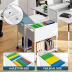 Mobile File Cart with Lock, Rolling File Cabinet Hanging Letter/Legal File - Image 3