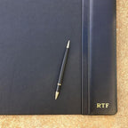 Dacasso Black Leather 22" x 14" Side Rails Desk Pad - Image 6