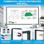 H-Qprobd 96"x48" White Board for Wall Commercial-Grade Large Magnetic Dry Erase - Image 2