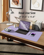 YSAGi Leather Desk Protector, Office Mat, Large Mouse Mat, Non-Slip PU Leather - Image 5