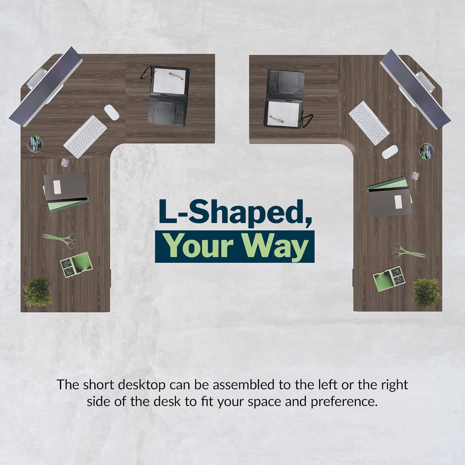 Vari ComfortEdge 80x60 L-Shape Electric Standing Desk – Height Adjustable Sit-Stand VariDesk for Corner Office with Reversible Left/Right Design + Espresso Top/Slate Legs (Ships in 3 Boxes)