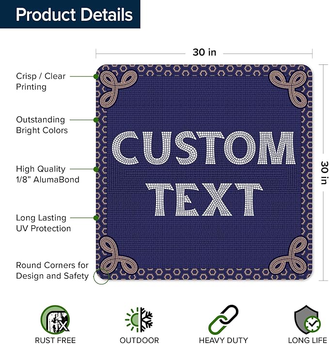 Custom Sign, Custom Street Sign, 11 Font Colors, 13 Font Styles, 4 Hole Options - Image 6